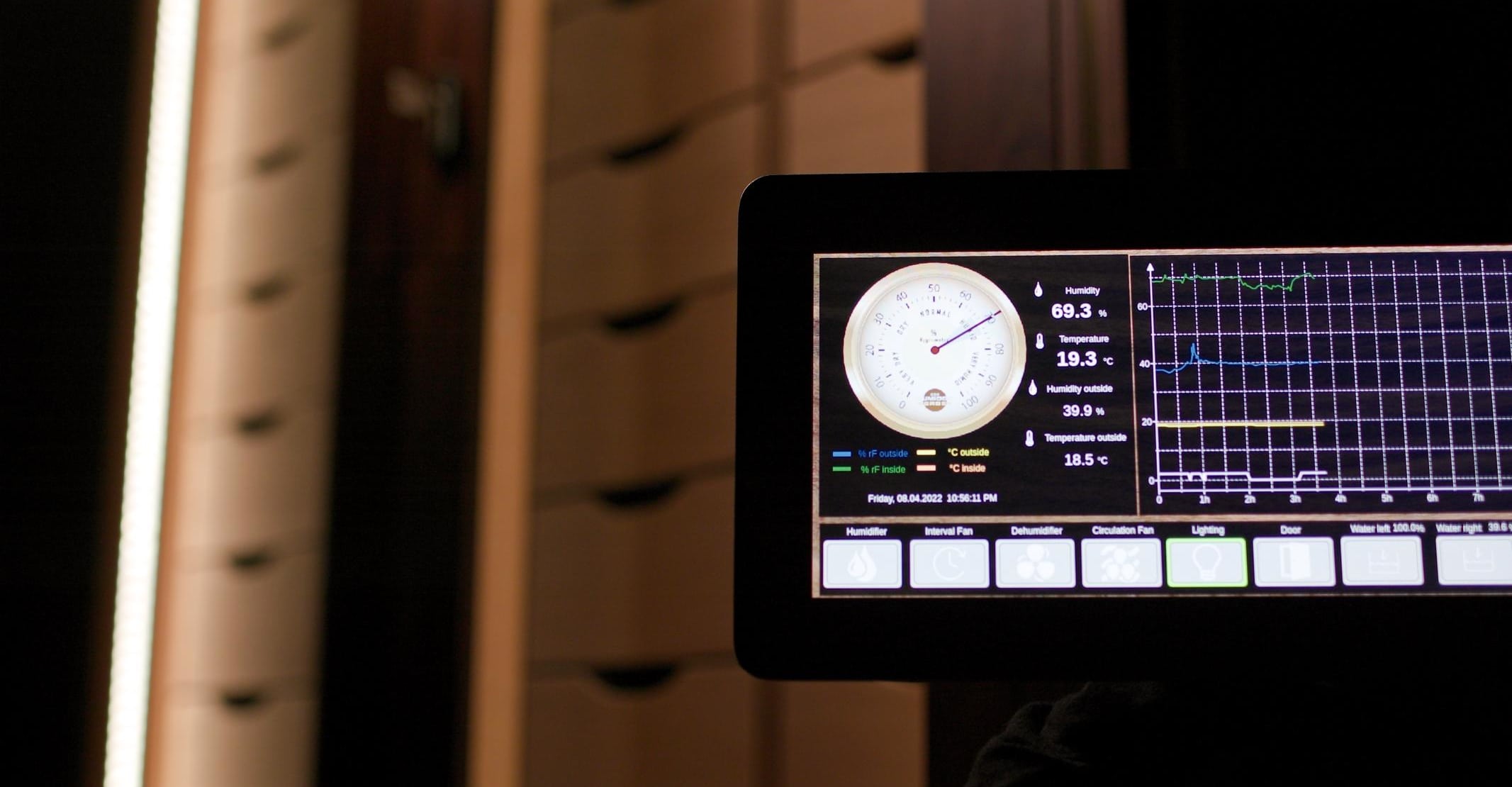 humidor gerber controlling humidification touchpanel plc