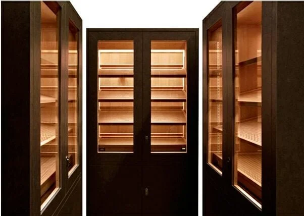 Three cigar cabinets for the best cigar storage made in Germany in beautiful Oak