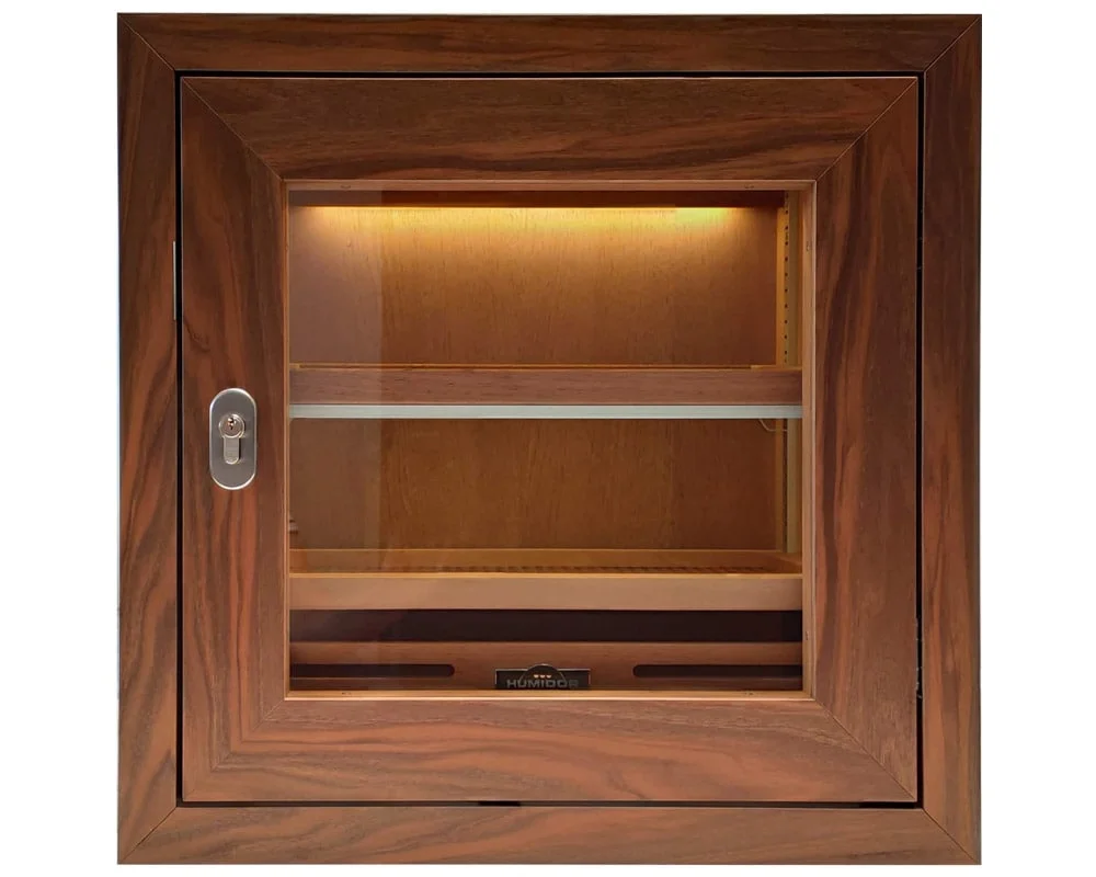Humidors for installation in niches and shelves for best cigar storage quality from Germany relative humidity and Spanish cedar