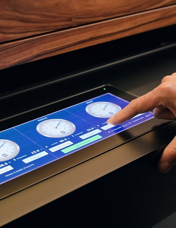 humidor gerber touch panel control humidity for best cigar aging